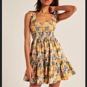 Abercrombie & Fitch Smocked Bodice Floral Mini dress